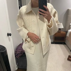 Cream Fringe Jacket